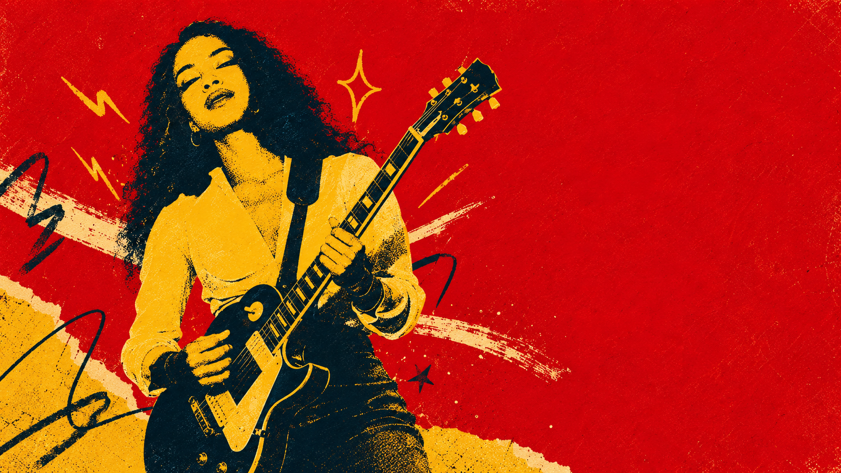 Guitarist creating music